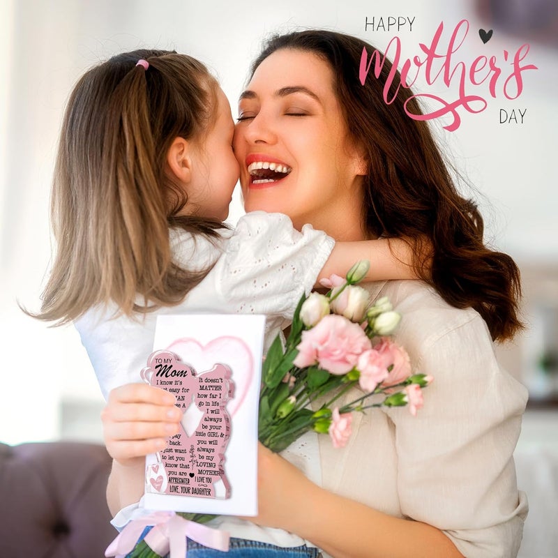 LuoHere Mom Gifts Valentines Birthday Gifts from Daughter, Mom Birthday Gift Ideas Cool I Love Mom Best Mom Ever Gifts New Mom Single Mom Christmas 2025 Mother's Day Easter Gift Acrylic Plaque Sign - Image 4